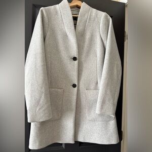 Abercrombie & Fitch Light Gray Wool-Blend Single-Breasted Blazer Coat